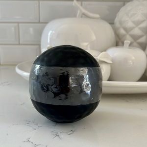 Black Hammered ceramic decorative sphere